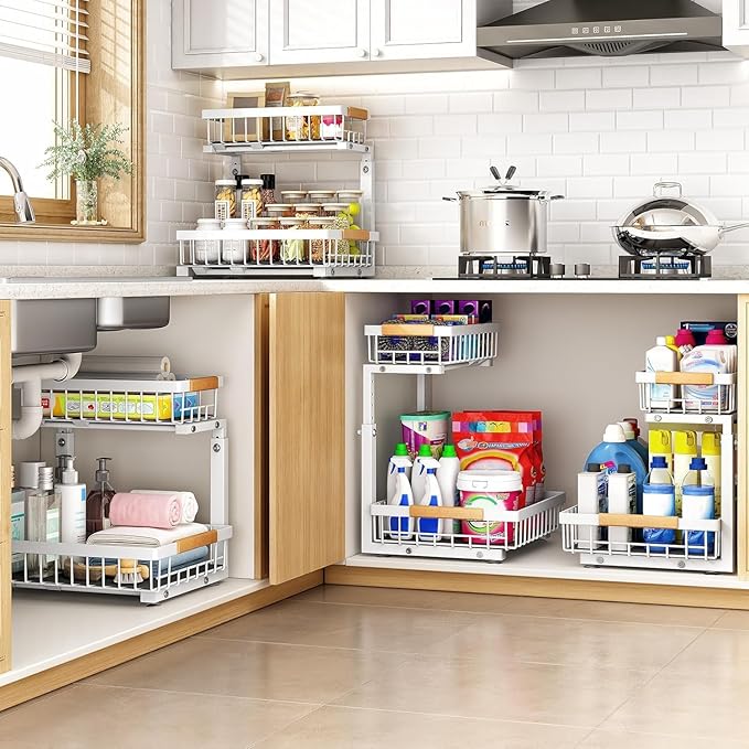 Under Sink Organizer, Adjustable Height, Small-1-Pack