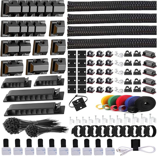 327 PCS Cable Management Kit 4 Cable Cable Sleeves