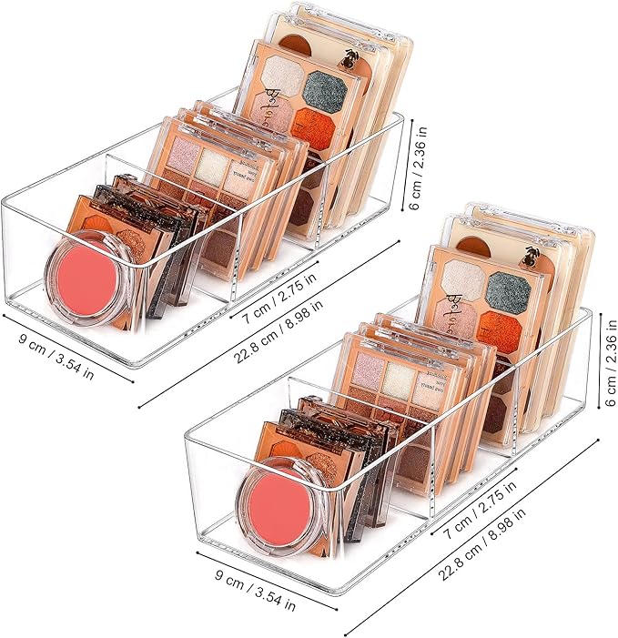 Acrylic Organizer, 3+3 Compartment