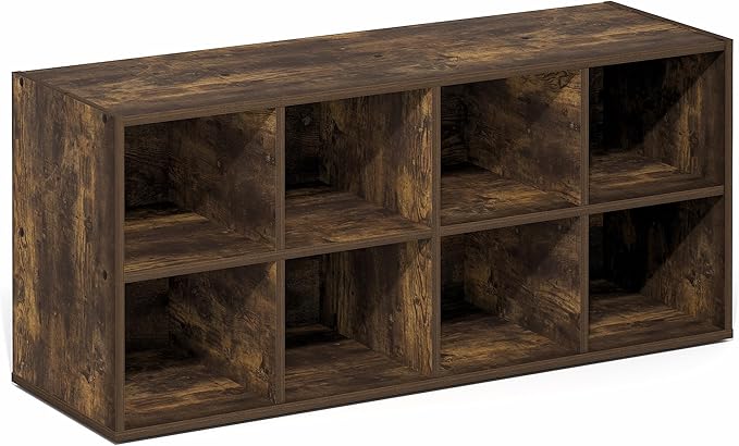 Furinno FANO Shoe Rack, 8-Cube Shoe Organizer, Amber Pine