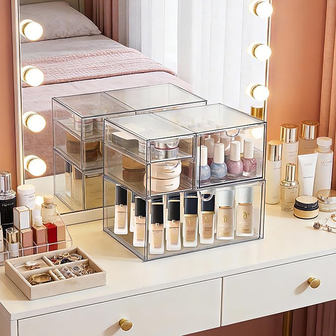 Acrylic Drawer Makeup Organizer with 4 Drawers
