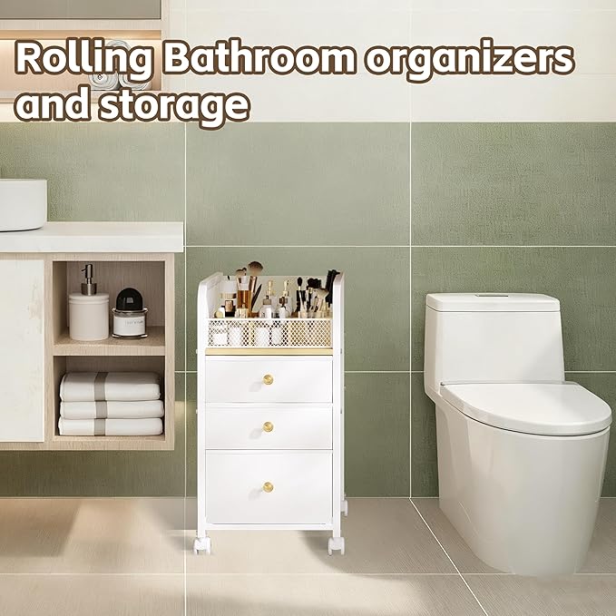 Makeup Organizer Storage Cart with Drawers, Makeup Organizer on Wheels