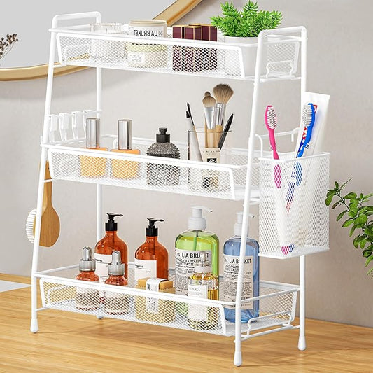 3-Tier Bathroom Organizer Countertop, White