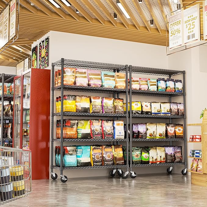 Heavy Duty Garage Shelving, 5 Tier Wide Metal Storage Shelf Rack
