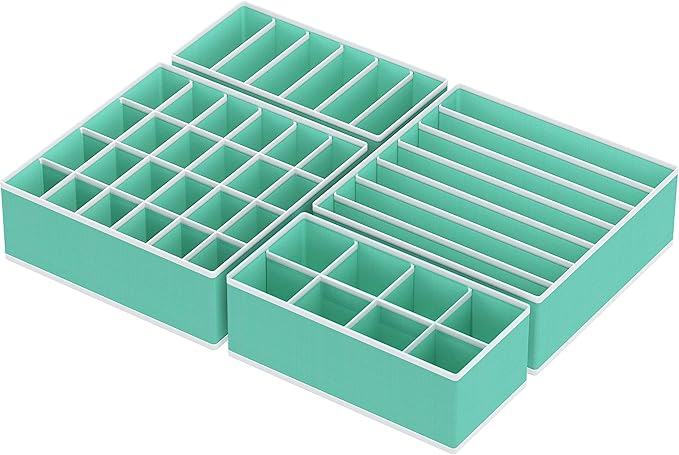 Simple Houseware 4-Pack Drawer Organizer Set, Turquoise