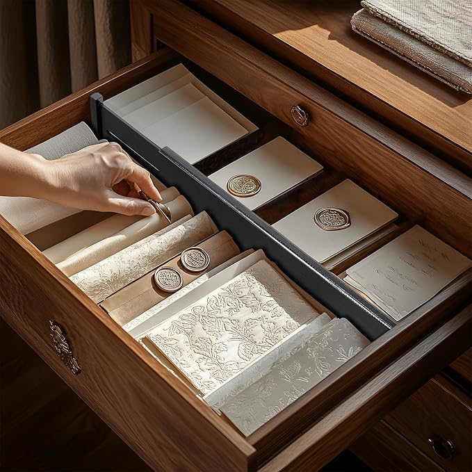 Bamboo Drawer Dividers Large, Black