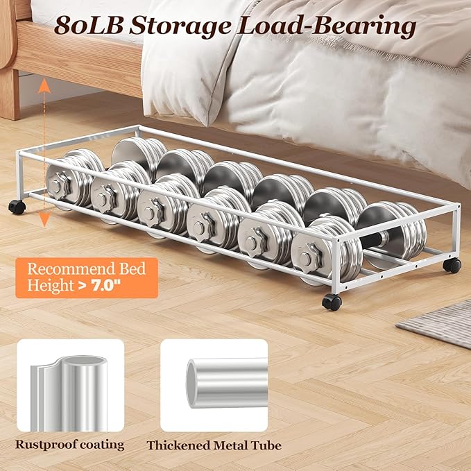 Yecaye Under Bed Storage with Wheels 2 Pack, 85 L Extra Large Under Bed Storage Containers with Metal Frame & Clear Lid, Rolling Underbed Organizer Bins Drawers for Clothes, Shoes, Blankets, Beige