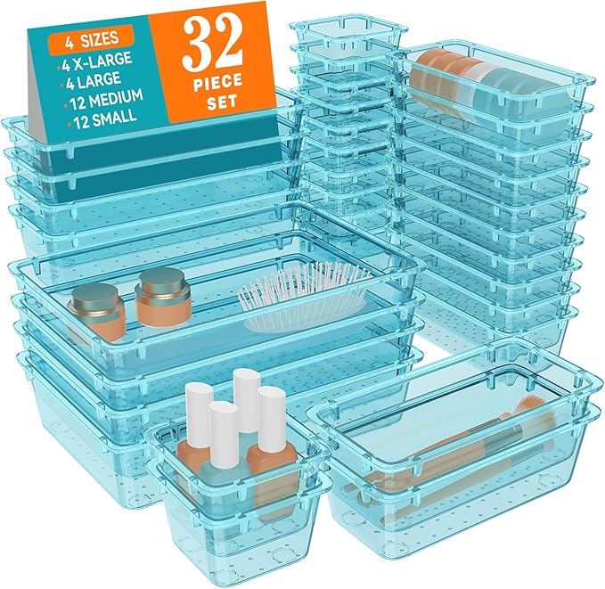 32 PCS Plastic Drawer Organizer Set