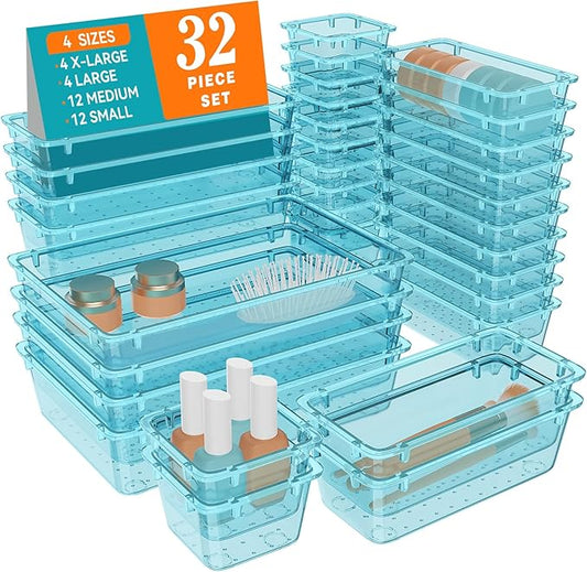 32 PCS Plastic Drawer Organizer Set