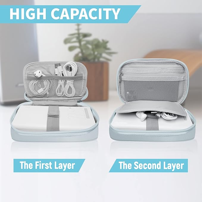 Lcsmaokin Electronics Travel Organizer,Portable Waterproof Electronic Travel Storage Bag for Small Charging Cord Storage,Charger,Small Electronics,SD Card etc,for Travel,Business -Grey