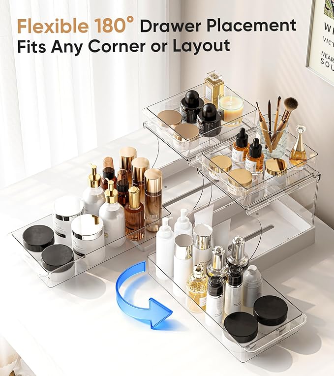 2 Tier Multi-Purpose Office Sliding Organizer Shelf