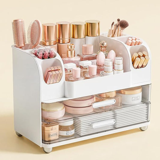 Makeup Organizer for Vanity with Drawers, Large Countertop Makeup Organizer