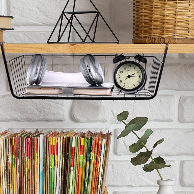 8 Pack Hanging Under Shelf Storage Basket
