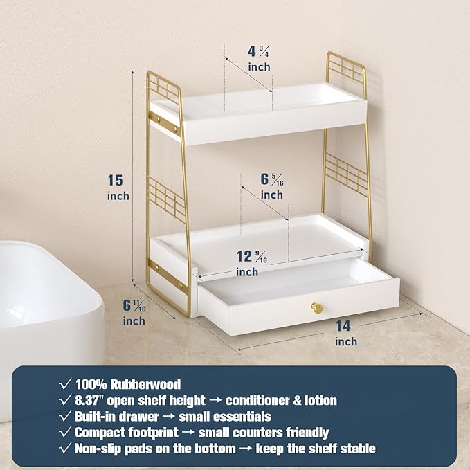 Bathroom Counter Organizer with Drawer