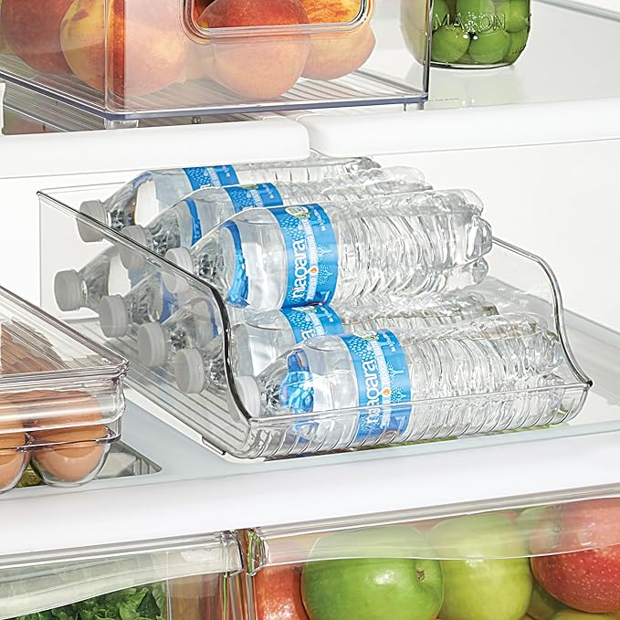 iDesign Water Bottle Organizer for Fridge - Set of 4 - Clear - Made in USA