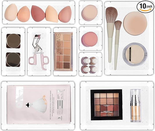 10 Pcs Makeup Drawer Organizer Bins Set