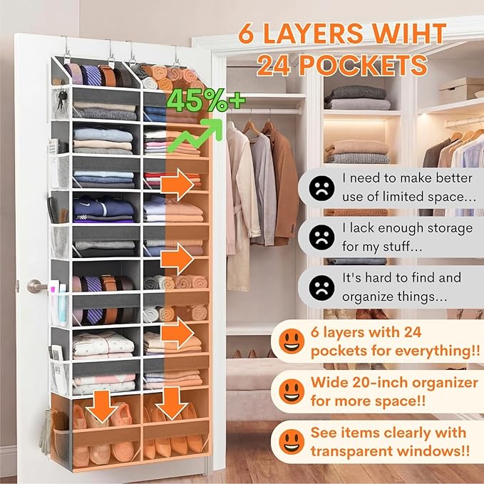 Over the Door Organizer 6 Tiers, Room storage