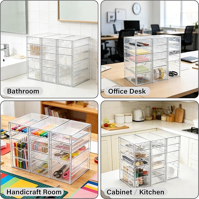 Acrylic Drawer Organizer with 15 Drawers