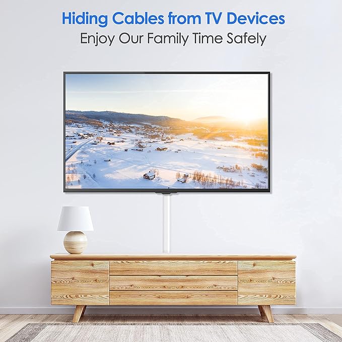 Cord Hider, 125In Cord Covers for Wall Mounted TV, White Cable Management Kit