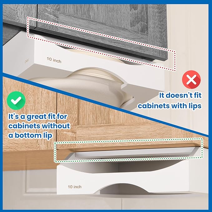 10-inch Paper Plate Dispenser Under Cabinet, For 10-inch Plates, White