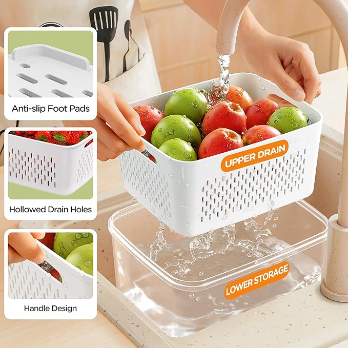 8-Pack Fruit Storage Containers for Fridge
