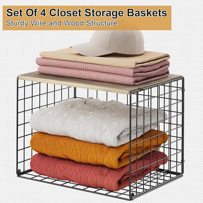 4PCS Wider Closet Organizers and Storage
