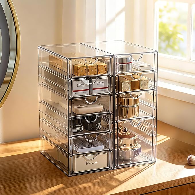 Acrylic Drawer Makeup Organizer with 10 Drawers