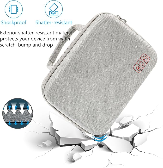 ProCase Hard Travel Electronic Organizer Case for MacBook Power Adapter Chargers Cables Power Bank Apple Magic Mouse Apple Pencil USB Flash Disk SD Card Small Portable Accessories Bag