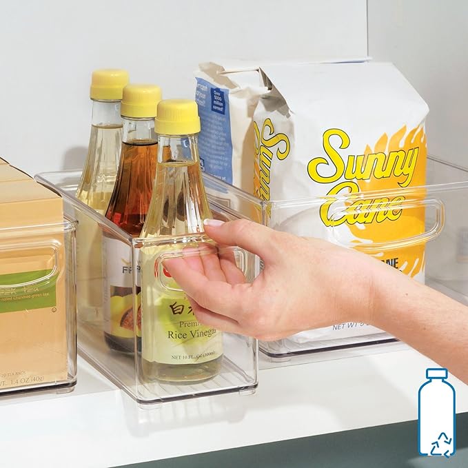 Slim Clear Plastic Stackable Storage Bin