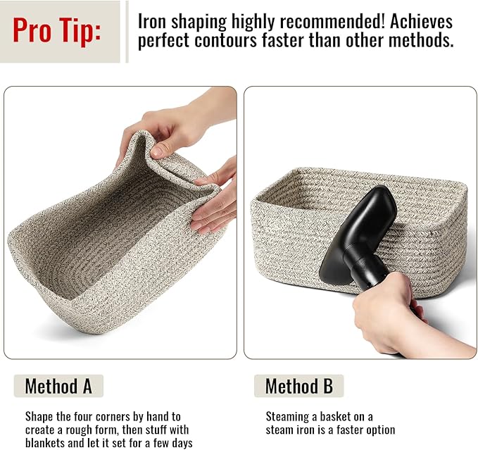 8 Pack Small Storage Baskets for Organizing, 11.5"x7.5"x4.7"-Brown