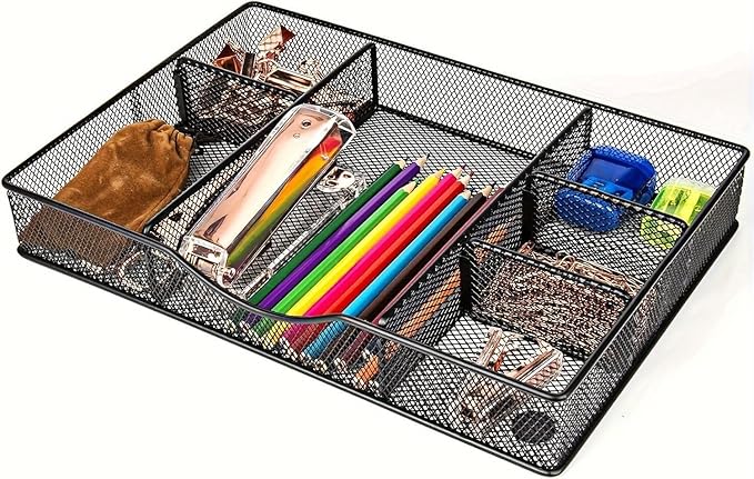 Desk Drawer Organizer Tray, Metal Mesh Drawer Organizers Office, 1PC Medium