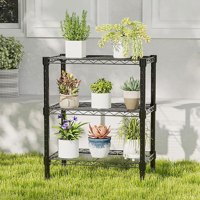 3-Tier Metal Wire Storage Shelves, Adjustable Standing Storage Rack Shelf