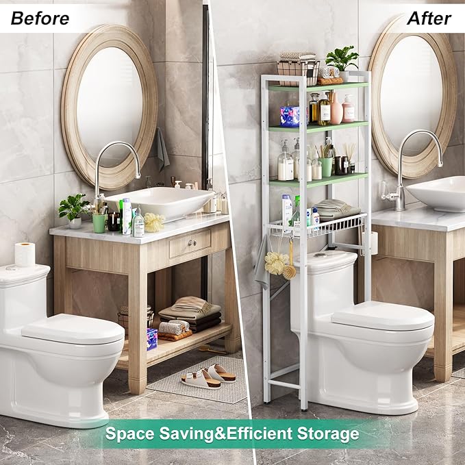 Over-The-Toilet Storage Rack, Avocado Green