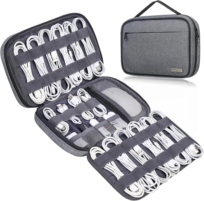 Cord Organizer Travel, Cable Organizer Bag Case, Gray