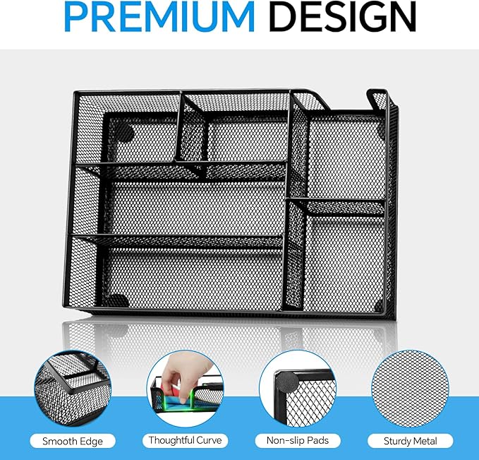 Desk Drawer Organizer, 12.6x8.27x1.6 in