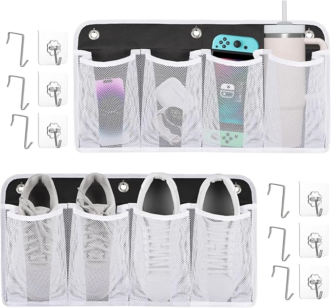 RV Shoe Storage for Bedside, 4 Pocket Wall Mounted Entryway Shoes Rack