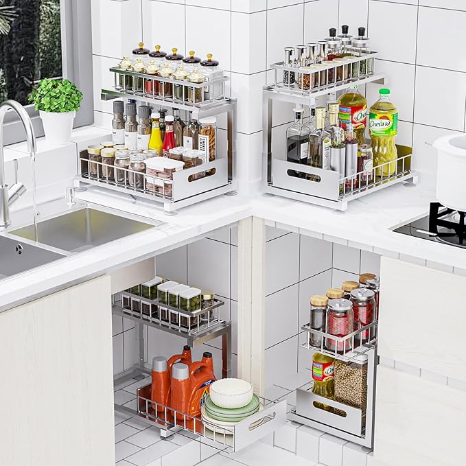 Under Sink Organizer, Sliver,1Pack