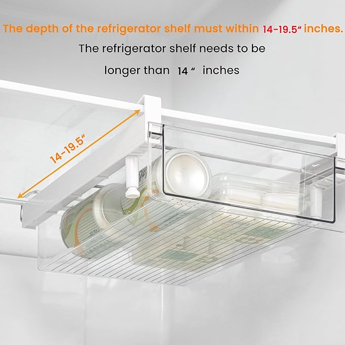 Fridge Organizer Drawer, Clear Plastic Fridge Organizer Bins
