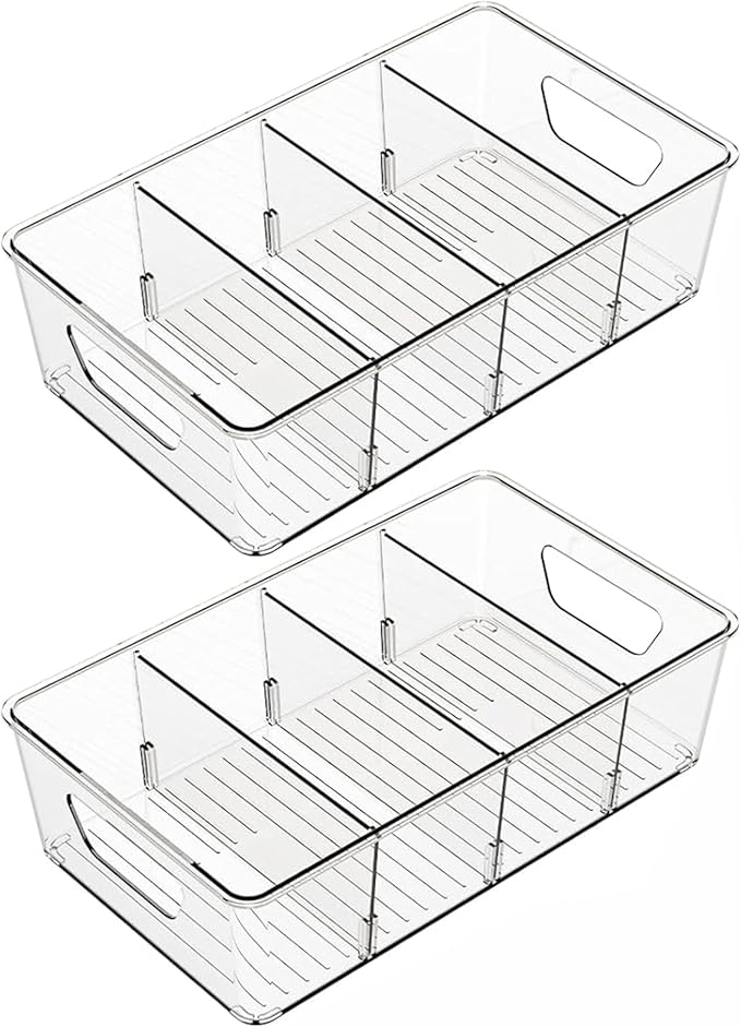 Stackable 2 Pack Snack Organizer for Pantry Shelf
