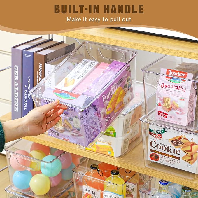 6 Pack Clear Storage Bins with Lids