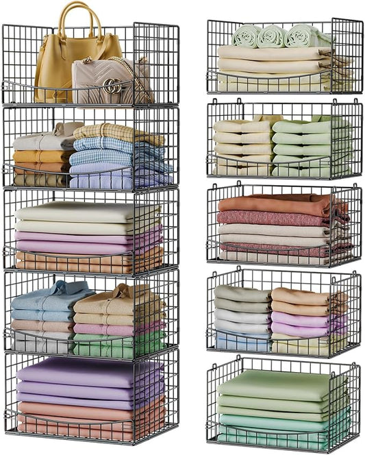 5-Tier Stackable Closet Organizers and Storage Shelves