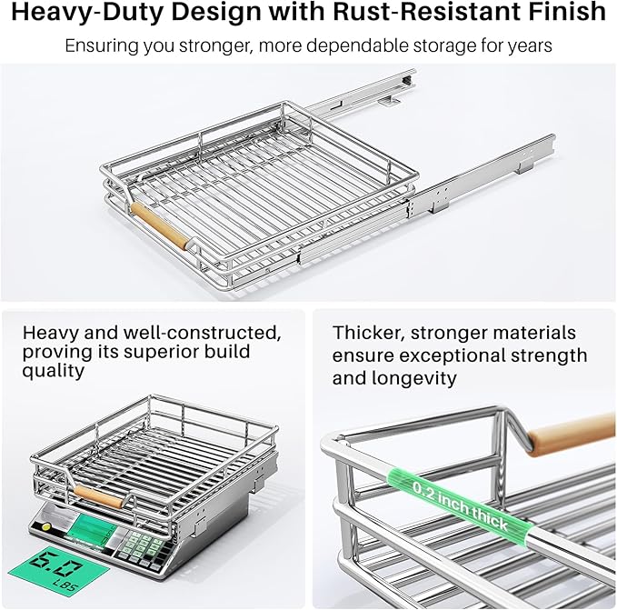 Pull out Cabinet Organizer, 12"W X 21"D
