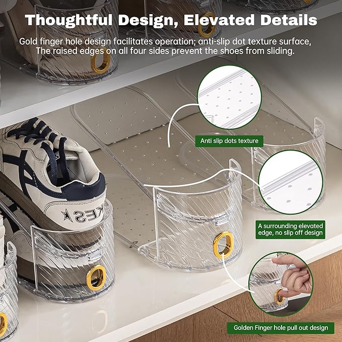 Shoe Slot Organizer 10 Pack, Clear, 10 Pack