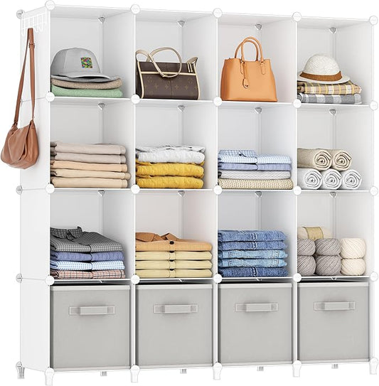 Closet Organizers and Storage, 16 Cube Storage Organizer, White