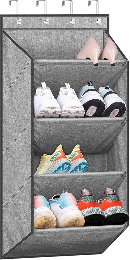 LAMB Over the Door Shoe Organizer for Closet, Grey