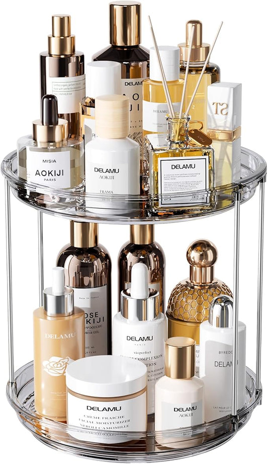2 Tier Rotating Makeup Organizer for Vanity