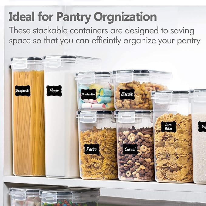 Airtight Food Storage Containers with Lids, Sugar and Cereal