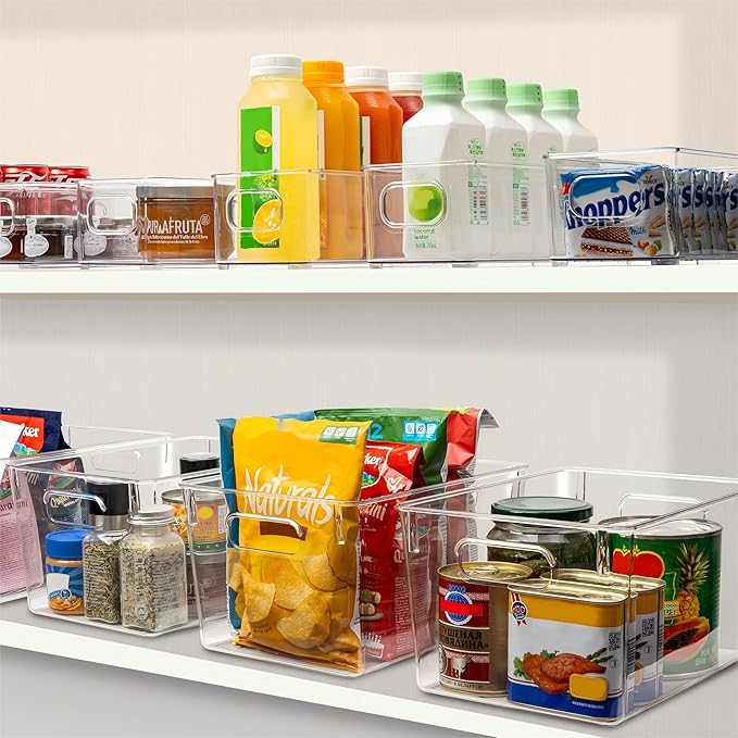 Set of 10 Clear Plastic Storage Bins
