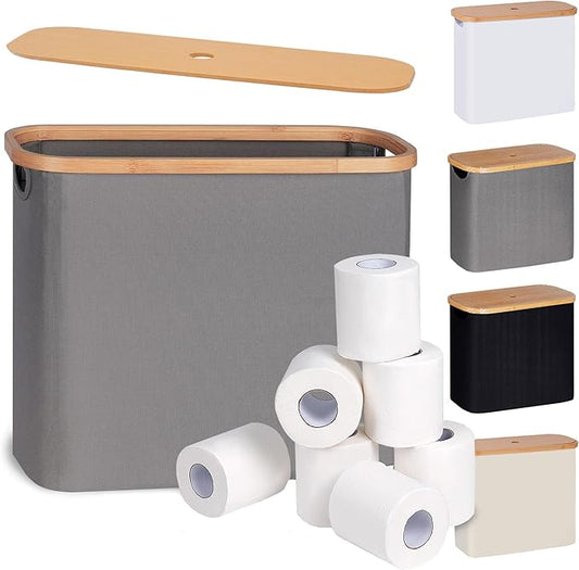 Toilet Paper Storage, Toilet Paper Basket with Lid Organizer for Bathroom