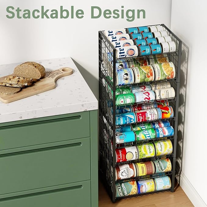 2-Tier Stackable Rack Organizer for Pantry, 4 Pack
